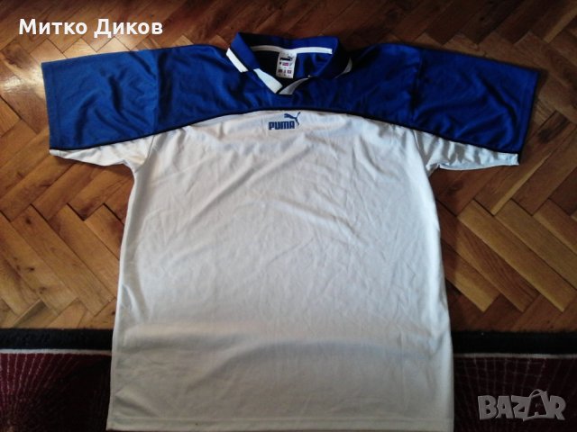 Тениска Пума футболна бяло синьо размер ХЛ
