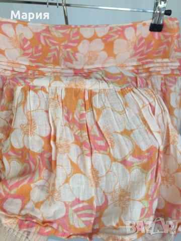 40 М / 42 Л? Kookai Дамска Лятна Пола Плаж Море на Цветя Оранжева Бежова Розова, снимка 4 - Поли - 28664466