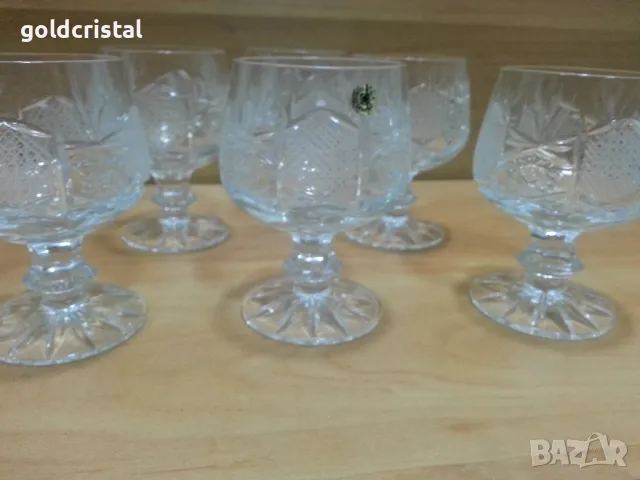 кристални чаши серия Зорница лукс коняк , снимка 5 - Антикварни и старинни предмети - 49599725