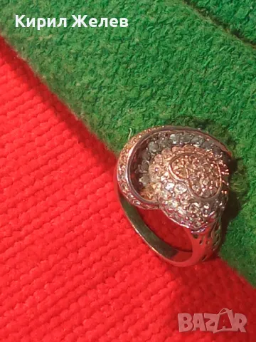 ПРЕКРАСЕН СКЪПОЦЕНЕН СРЕБЪРЕН ПРЪСТЕН СРЕБРО 925 с БЯЛА ПОЗЛАТА и ЮВЕЛИРНО ФАСЕТИРАНИ ЦИРКОНИ 26416, снимка 18 - Пръстени - 46296868