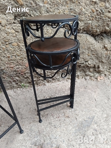 Цветарник ,дърво и метал, снимка 7 - Декорация за дома - 51669541