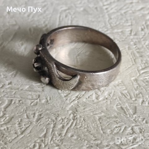 Стар сребърен пръстен (187), снимка 7 - Пръстени - 43056551