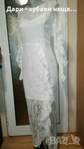Бяла дълга рокля от дантела❤👗S,M❤арт.1115, снимка 2 - Рокли - 33274010
