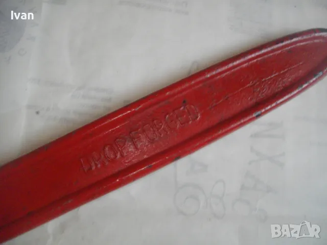 2" ЦОЛА ГОЛЯМ НЕМСКИ ВОДОПРОВОДЕН КЛЮЧ ПОЧТИ НОВ ОТЛИЧЕН 61см/Захват 80мм DROP FORCED ПРОФЕСИОНАЛЕН, снимка 8 - Други инструменти - 48228638