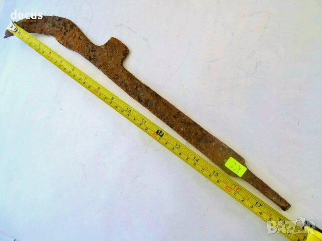 Древен железен нож с голямо острие, сърп Косер – много рядък, снимка 2 - Антикварни и старинни предмети - 51456263