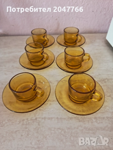 Стъклен сервиз за кафе, снимка 1