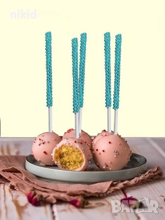 10 бр клечки за близалки с камъчета лолипопс cake pops кейк попс, снимка 6 - Други - 35053248