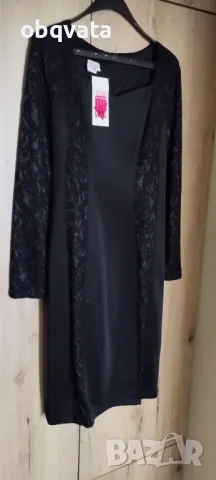Черна рокля с дълъг ръкав Л, снимка 4 - Рокли - 48458712
