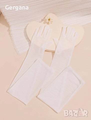 бели ръкавици от тюл, снимка 3 - Ръкавици - 43914937