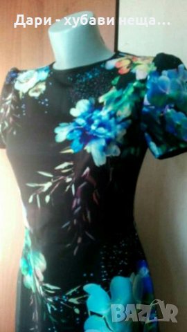Прелестна рокля на цветя, от тънък неопрен👗🌹S,M👗🌹арт.6000, снимка 2 - Рокли - 33532356