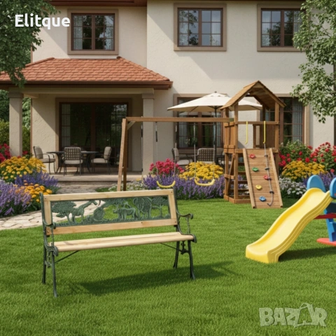 Градинска пейка за деца 82x39x50 см - здрава, безопасна и стилна, снимка 6 - Други стоки за дома - 53563401