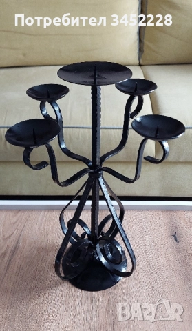 свещник ковано желязо височина 40см , снимка 3 - Декорация за дома - 51867545