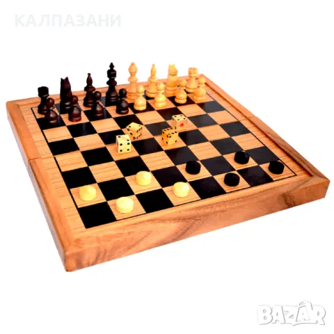 Голям шах и табла в кутия от висококачествено дърво K003, снимка 4 - Игри и пъзели - 50216822