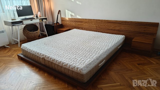 Спален комплект със секция в японски стил от масивно дърво, снимка 2 - Спални и легла - 43847959