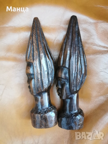 Абаносови африкански фигури 2 броя, снимка 2 - Антикварни и старинни предмети - 51542002
