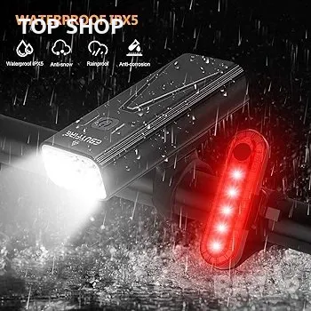 Комплект акумулаторни велосипедни светлини EBUYFIRE, 3000 лумена, снимка 6 - Части за велосипеди - 48738902