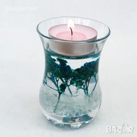 Стъклени свещници /преспапиета с хербарий, снимка 14 - Декорация за дома - 50174551