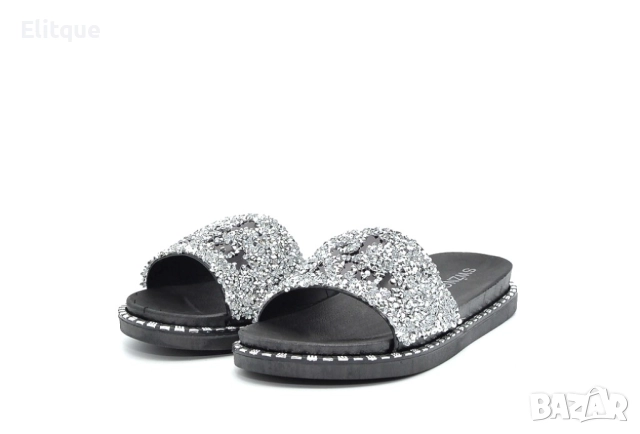 Блестящи дамски плажни чехли с кристали за летни ТикТок моменти на брега и пясъка, снимка 4 - Чехли - 52871995