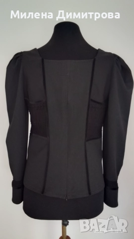 Дамска блуза с буфан ръкав ръчна изработка , снимка 2 - Блузи с дълъг ръкав и пуловери - 52487885