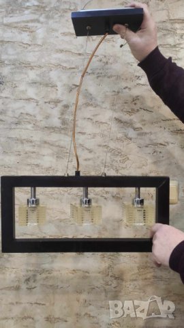 Дървен полилеи цвят венге