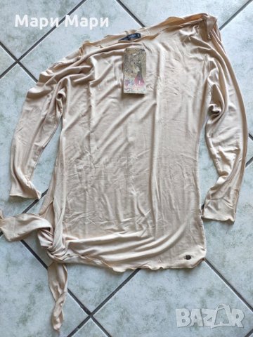 Pause Jeans туника с възел бежова, снимка 10 - Блузи с дълъг ръкав и пуловери - 26371018