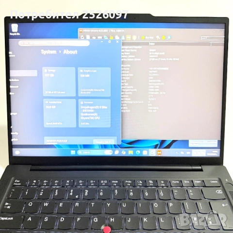 НОВ Lenovo ThinkPad T14s/WUXGA Touch/X Elite X1E 42MB/32GB 8448MHz/512, снимка 10 - Лаптопи за работа - 53496933