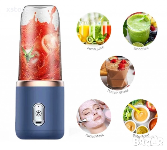 Мини блендер подходящ за различни сокове и смутита, снимка 6 - Блендери - 52595398