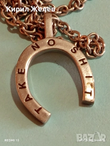 Сребърно колие TAKE NO SHIT на шведската дизайнерка на бижута Efva Atting 18911, снимка 10 - Колиета, медальони, синджири - 52924792