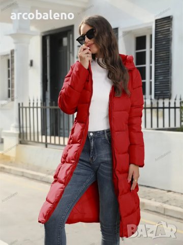 Зимно дамско яке със средна дължина и изчистен дизайн, 2цвята - 023, снимка 4 - Якета - 43010694