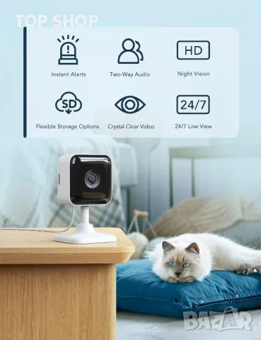 GNCC вътрешна охранителна камера 1080P, SD&Cloud, 2.4G WiFi, 2 броя, снимка 2 - IP камери - 49937576