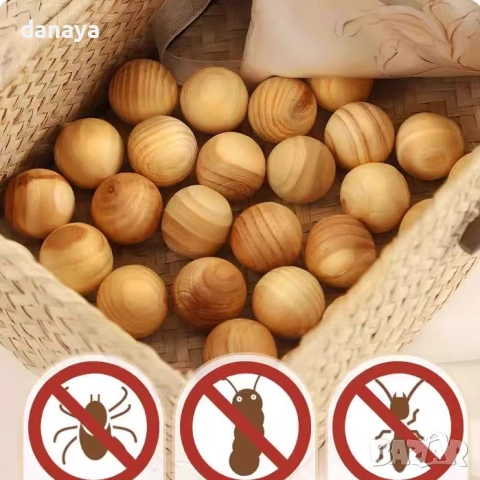 6423 Ароматизирани дървени топчета за гардероб против молци, 10 броя