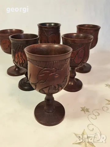 колекция абаносови африкански чаши  дърворезба 7/3