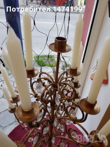 Голям свещник, ковано желязо, снимка 5 - Други - 35260070