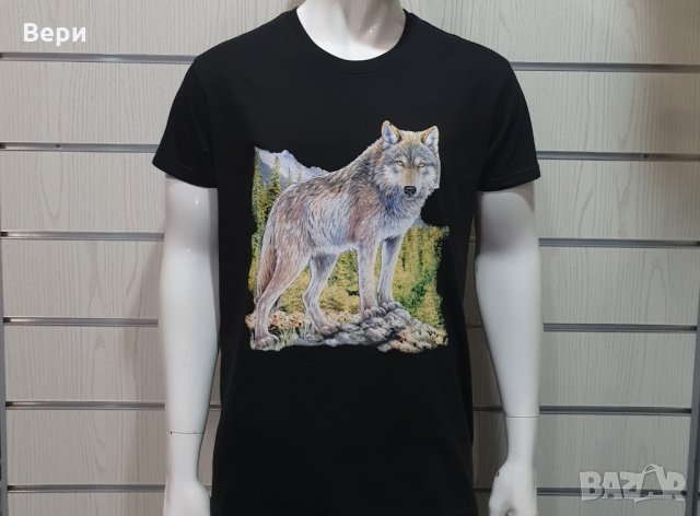 Нова мъжка тениска с трансферен печат Вълк, Серия вълци, снимка 3 - Тениски - 27554821