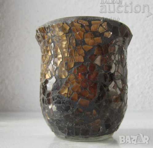 стара стъклена чаша - свещник, стъкло, снимка 2 - Декорация за дома - 28875961