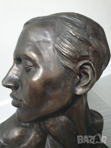 39см-13кг Rodin статуя-бюст/стара френска бронзова скулптура/фигура, снимка 7 - Статуетки - 53034664