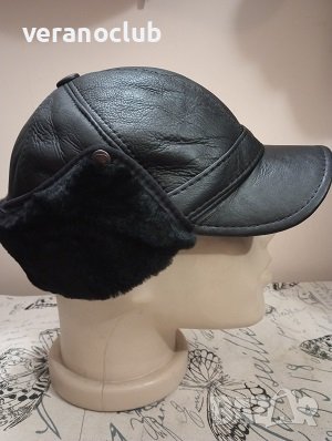 Кожена шапка с малка козирка Комфорт , снимка 6 - Шапки - 43414200