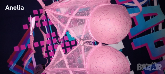 Розово Дамско Бюстие Сутиен Повдигащ ХЛ 105 Д , снимка 4 - Бельо - 52577281