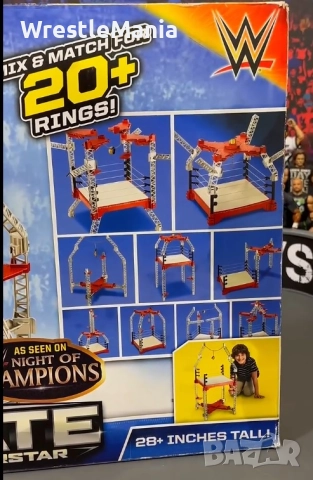 Рядък Кеч Ринг WWE CREATE A WWE SUPERSTAR RING BUILDER, снимка 18 - Колекции - 51854794