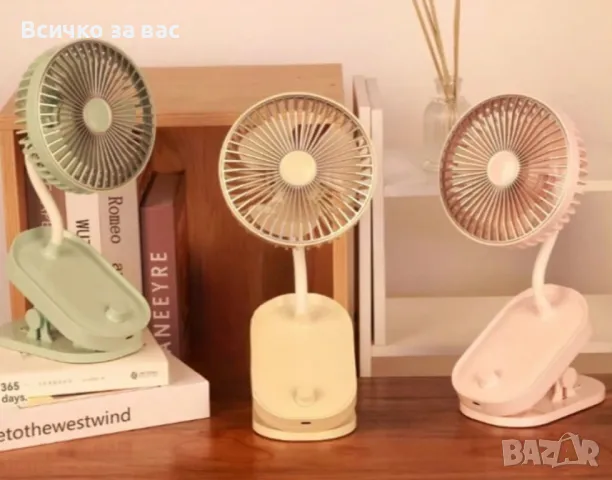 Мини вентилатор с щипка – преносимо освежаване с елегантен дизайн, снимка 6 - Вентилатори - 50395980