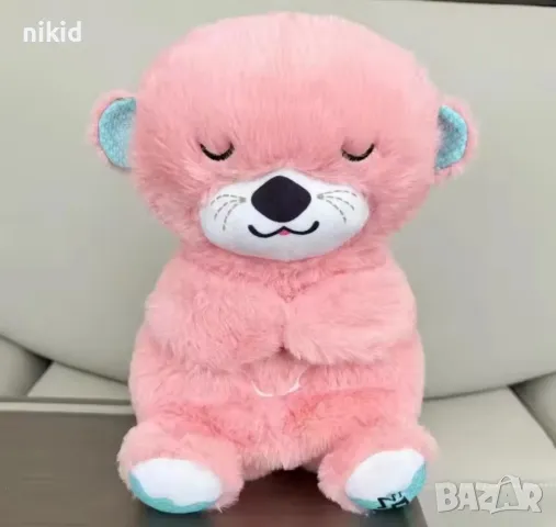 Интерактивна Детска играчка Плюшена дишаща видра тип Fisher Price СПЯЩА ЗВУК СВЕТЛИНИ звуци бебешка, снимка 7 - Музикални играчки - 42951322