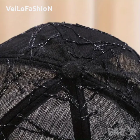 Нова дамска шапка с козирка в черен цвят, снимка 5 - Шапки - 49828587