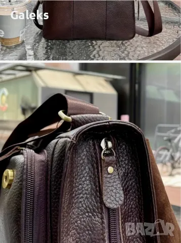 Премиум Луксозна, стилна мъжка бизнес чанта с презрамки /Черна естествена кожа!, снимка 9 - Чанти - 50305657