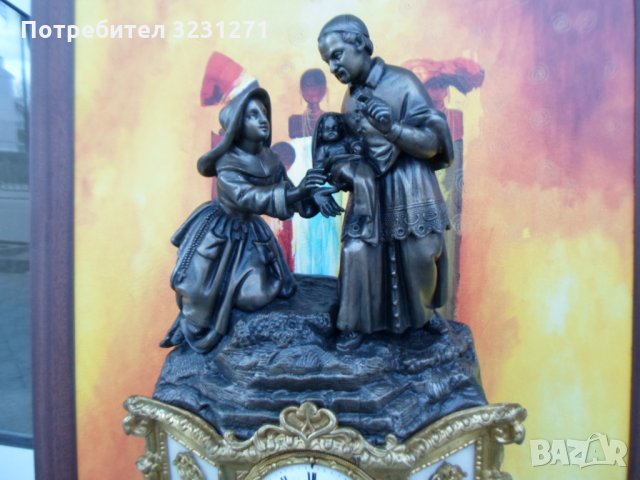 Рядък Каминен Часовник Бронз/Мрамор/Франция/ЛУИ 16/.0к.1850, снимка 3 - Антикварни и старинни предмети - 35601152