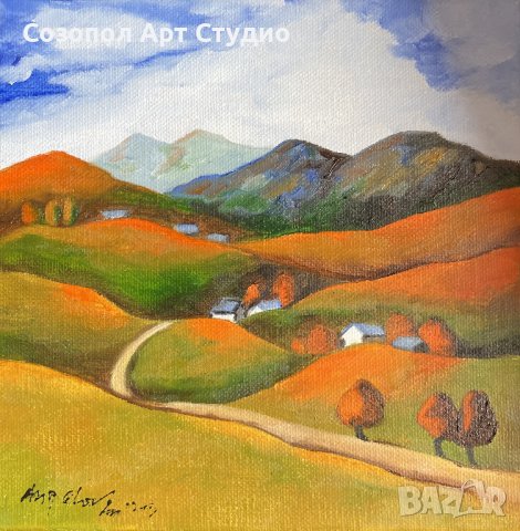 Картини селски пейзаж село Столът