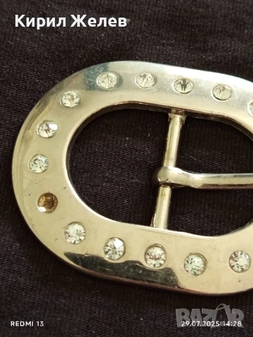 КАТАРАМА за КОЛАН с КРИСТАЛИ СРЕБРИСТ ЦВЯТ 42252, снимка 3 - Колани - 51179359