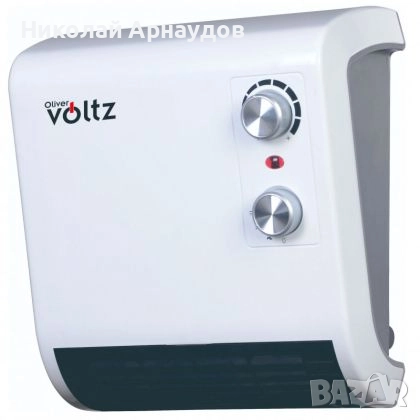 Вентилаторна печка за баня Oliver Voltz OV51970J, 2000W, 2 степени, IPх2, Термостат, Бял, снимка 2 - Отоплителни печки - 52387972