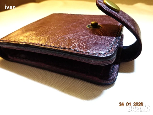 мъжки портфейл от естествена кожа /ръчна изработка/, снимка 4 - Портфейли, портмонета - 53057292
