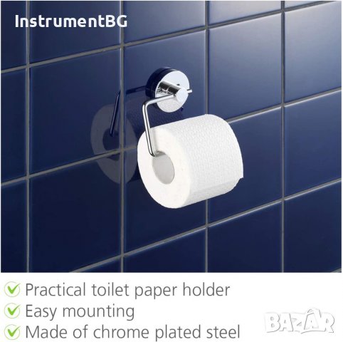 Стенна вакумна поставка за тоалетна хартия WENKO VACUUM - LOC, снимка 6 - Други стоки за дома - 38272094