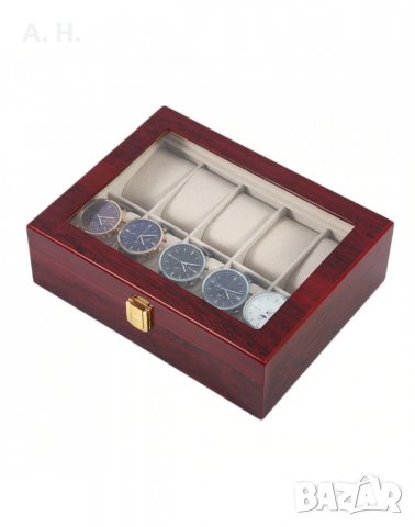 Кафява дървена кутия за часовници, снимка 5 - Други - 25036361